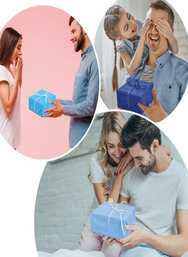 بيشيدا ورق تغليف هدايا من بيشيدا، 100 ورقة، سلسلة زرقاء، ورق تغليف لأكياس الهدايا، مقاس 14 × 20 بوصة، مناسب لأعياد الميلاد وحفلات الزفاف والتخرج والأعمال اليدوية والزهور في المناسبات (سلسلة زرقاء). - Image 3